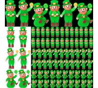 Kathfly 50 Pcs St Patrick's Day Luminous Mini Leprechaun Gnomes Figurine Small Shamrock Statue Glow in the Dark Tiny Irish Figures for St. Patricks Table Showcase Cake Decor Hide Gifts