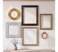 Kathfly 6 Pack Vintage Empty Picture Frames Baroque Gold Decor for Wall, 8" x 10", 4" x 6" Decorative Antique Mixed Shapes Picture Frames Set for Bedroom Living Room Gallery Wall(Modern)