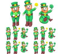 Kathfly 60 Pcs St Patrick's Day Mini Leprechaun Gnomes Figurine Small Lucky Shamrock Statue Tiny Irish Duendes De La Suerte Figures St. Patricks Showcase Party Tiered Tray Table Gifts Hide and Seek