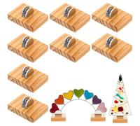 Kathfly 8 Pcs Mini Wood Adjustable Glass Display Stands Easel for Glass Art Creations Stained Ceramic Tiles Plaques for Picture Collectibles Ceramic Tiles Home Photo Office Trade Show