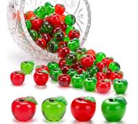 Kathfly 80 Pcs Rosh Hashanah Mini Resin Apple Decoration Red Green Tiny Artificial Apples Figurines Mini Fruit Figurines for Vase Filler DIY Crafts Fairy Garden Dollhouse Cake Holiday Table Decor