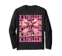 Kathleen Name Coquette Bow Aesthetic for Women Girls Long Sleeve T-Shirt