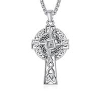 KATHLU St Saint Brigid's Cross Irish Cross Pendant Celtic Talisman Jewelry Sterling Silver Ireland Gift First Communion Confirmation Gift