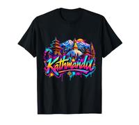 Kathmandu City Skyline Souvenir - Graffiti T-Shirt