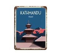Kathmandu Nepal Everest Vintage Travel Poster Tin Sign Vintage Metal Pub Club Cafe Bar Home Wall Art Decoration Poster Retro 15x30cm