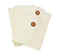 Kathmandu Valley Co. Handmade Lokta Paper Envelope with String-tie Button Closure Pocket Folder Documents Sleeve, for Invitations, Parties, 4.5 x 6.5 inches, 10 Pack. Made in Nepal. (Natural)