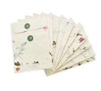 Kathmandu Valley Co. Handmade Lokta Paper Envelope with String-tie Button Closure Pocket Folder Document Sleeve, for Invitations, Mailers, 4.5 x 6.5 inches, 10 Pack. Made in Nepal. (Forest Wanderer)