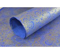 Kathmandu Valley Co. Wrapping Paper Handmade from Tree-Free Lokta Paper. Reusable Gift Wrap 10 Sheets 20x30 inches. Made in Nepal. (Royal Henna)