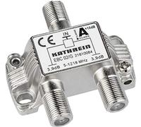 Kathrein EBC 02/G 2-Way Splitter F Connector 5-1218 MHz and UHF Compatible, TV Cable, Silver