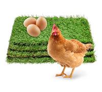 kathson 4 Pcs Washable Chicken Nesting Pads, 11.8 X 23.6 in Artificial Grass Turf Rug Cuttable Chicken Coop Liner for Laying Eggs Reusable Nest Box Bedding Egg-Protecting Mats for Coops
