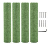 Kathson 4PCS Cat Scratching Post Replacement 15" Natural Jute Spare Extension Scratch Post for Cats Tree DIY Craft Refill Pole Parts Hemp Rope Scratcher Climbing Perch for Indoor Kitten Green