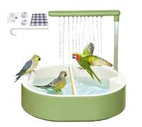 kathson Automatic Bird Bath with Pump, Parakeet Bird Bath for Cage Indoor, Parrot Bathtub, Automatic Circulating Water Bathtub for Pet Birds, Parakeet, Cockatoo, Cockatiel, Lovebird, Budgie (Green)