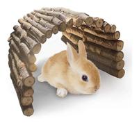 Kathson Extra Large Wooden Bunny Ladder Bridge (25 x 15 inches), Rabbits Hideout, House, Tunnel, Rodents Chew Toys for Guinea Pig, Chinchillas, Hedgehogs, Ferrets, Rat