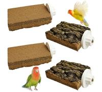kathson Natural Cork Bird Perch Stand Platform Small Birds Wooden Rectangle Stand Perch Parakeet Chewing Toy Cage Accessories for Lovebirds Cockatiels Conures Parrots(Style A,4PCS)