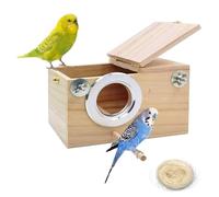 kathson Parakeet Nest Box Budgie Nesting House Cockatiel Breeding Parrots Mating Box for Lovebirds Small and Medium-Sized Birds（S:7.87 x 4.72 x 4.72 inch）