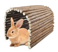 kathson Rabbit Bridge Wooden Hamster Climbing Tunnel Bunny Extra Large Ladder Wood Flexible Hideout for Guinea Pig Chinchilla Ferret Hedgehog Rat Squirrel and Other Rodents(26 x 16 in)