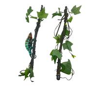 Kathson Reptile Climbing Branch Flexible Bend-A-Branch Jungle Vines Terrarium Plant Decoration with Suction Cup for Crested Gecko Chameleon Gecko Snake Tree Frog 2PCS