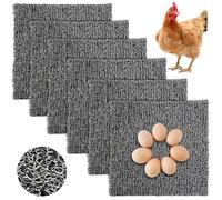 kathson Washable and Reusable Chicken Nesting Pads Plastic Nest Box Pads Durable Chicken Coop Liners Laying Indoor/Outdoor Mats for Hen Duck Rabbit Small Pets 12 x 12 x 0.5Inches(6Pcs,Grey)