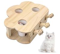 kathson Whack A Mole Cat Toy, Wooden Enrichment for Indoor Cat, Interactive Kitten Puzzle Toy for All Ages Cats Intelligence Training and Exercise (Cloud-Shaped)