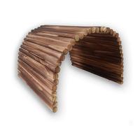 kathson Wooden Rabbit Hideout with Tunnel,Extra Large Bunny Bridge Guinea Pig Wood Ladder Flexible Hamster Ramp Small Animal Climbing Toys for Ferret Hedgehog Chinchillas and Other Rodents