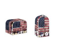 Kathyboom American Flags Flower 2 Slice Toaster Cover Bread Maker Cover,Removable and Washable Blender Mixer Cover Toaster Cover for Most Standard Toasters