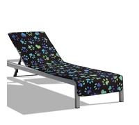 Kathyboom Blue Dog Paw Beach Lounger Chair Cover Quick Dry Super Absorbent Beach Mat Foldable Beach Blankets Beach Accessories for Camping Hiking Travel