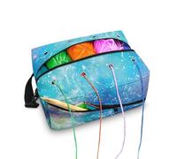 Kathyboom Blue Galaxy Knitting Bag for Yarn Storage Lightweight Crochet Storage Bag for Knitting Accessories Yarn Holder for Crocheting Crochet Gift