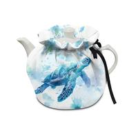 Kathyboom Blue Turtle Tea Cozy Kitchen Teapot, Kitchen Kettle Dust Cover, Heat Resistant Breakfast Warmer Keep Warm Home Kitchen Decor