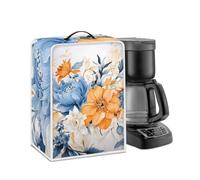 Kathyboom Blue Yellow Flower Coffee Machine Covers with Top Handle Durable Protective Covers for Coffee Maker Stand Mixer Blender Home Decor