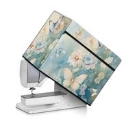 Kathyboom Butterfly White Flower Sewing Machine Cover with Pocket for Accessories - Stain Resistant, Universal for Most Standard Machines