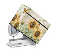 Kathyboom Classic Sunflower Butterfly Sewing Machine Cover with Pocket Sewing Accessories Organizer,Stain Dust Resistant Foldable Sewing Machine Cover for Most Standard Sewing Machines