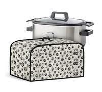 Kathyboom Dog Paw Slow Cooker Cover Portable Covers with Side Pockets for Kitchen Accessories Durable Dust Cover Fit for Most 6-8 Qt Crock Pots