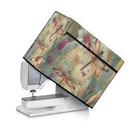 Kathyboom Dragonfly Flowers Sewing Machine Dust Cover with Pockets Sewing Accessories Organizer,Stain Resistant for Most Standard Sewing Machines and Accessories