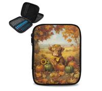 Kathyboom Empty Crochet Hook Case, Autumn Pumpkins, Highland Cow Corchet Organizer - Crochet Hook Holder for Crochet Hooks, Crochet Accessories