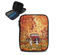 Kathyboom Empty Crochet Hook Case Maple Leaf Dog Portable Crochet Hook Organizer Case Stand Up-Corchet Organizer - Crochet Hook Holder for Crochet Needles