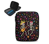 Kathyboom Empty Crochet Hook Case Skull Flower Notes Stand Up-Corchet Organizer - Crochet Hook Holder for Crochet Needles, Crochet Accessories