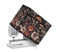 Kathyboom Mushroom Flowers Sewing Machine Dust Cover with Pockets for Sewing Accessories,Protective Cover with Side Handle,for Most Standard Sewing Machines and Accessories