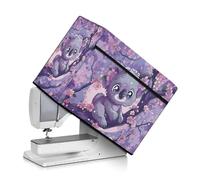 Kathyboom Purple Flower Koala Sewing Machine Dust Protective Cover with Essentials Pockets, Anti Dust Cover for Most Standard Sewing Machines