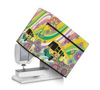Kathyboom Rainbow Bus Sewing Machine Dust Cover Protective Cover with Essentials Pockets for Sewing Accessories Home Decor Machine Washable