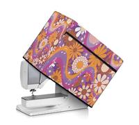 Kathyboom Rainbow Flowers Sewing Machine Dust Cover with Pockets for Sewing Accessories,Foldable Sewing Machine Cover Universal for Most Standard Sewing Machines