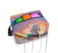 Kathyboom Rainbow Horse Crochet Bag for Yarn Storage, Durable Knitting Bag for Knitting Needles, Crochet Hooks and Other Knitting Accessories Crocheting Gift