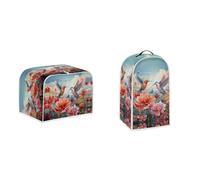 Kathyboom Red Flower Bird 2 Slice Toaster Cover Small Kitchen Appliance Protector Blender Mixer Cover Toaster Dust Cover Home Decor
