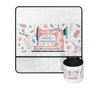 Kathyboom Scissors Dog PawSewing Machine Mats for Table with Multiple Pockets Sewing Accessories Sewing Machine Table Mats Easy to Clean