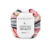 Katia Concept Symmetric Socks & More Infinity 4ply Sock Wool with Colour Gradient, 4-Ply Sock Yarn, 4-Ply Socks, 75% Wool (Merino Mulesing-Free), 25% Polyamide (90)