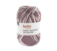 Katia Sweet Blanket Jacquard Colour 308, Knitted Baby Blanket, Soft Baby Wool, Pattern-Forming, Self-Patterning