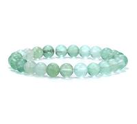 KATIAK Chakra Bracelet,Natural Gemstone Tiger Eye Bracelet, 8 Mm Reiki Balancing Green Fluorite Crystals Bangle Stretch Stone Beads Bracelet Jewellery for Girls Women
