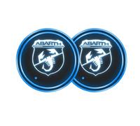 KaTiak LED Car Coasters 2pcs for Abarth- 500 595 1100 Stilo Ducato Palio Punto 2021,7 Colors Luminescent USB Charging Lights Interior Atmosphere Logo Drink Cup Holder