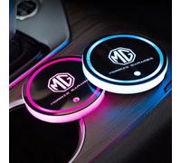 KaTiak LED Car Coasters 2pcs for Mg Zs Hs Gt 3 4 5 Mulan Marvel R, 7 Colors Luminescent USB Charging Drink Cup Holder
