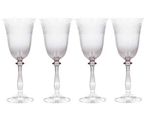 Katie Alice The Collection Etched Wine Glasses, Glass, 250 ml, Set of 4