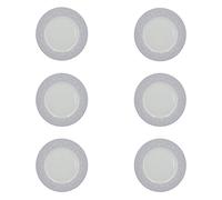 Katie Alice Wild Apricity Porcelain Dinner Plates with Decorative Lace Pattern, 27 cm - White/Misty Lilac (Set of 6)